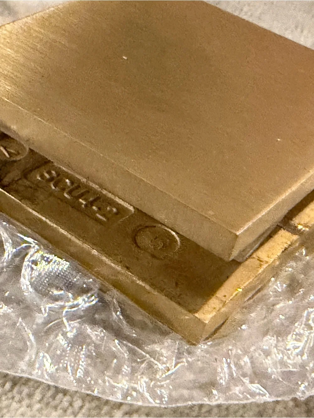 CRL Satin Brass Square Style Hole-in-Glass Fixed Panel U-Clamps